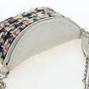 CHANEL Chain Matelasse Shoulder Bag tweed White Silver CC Auth 195515M-6