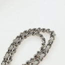 CHANEL Chain Matelasse Shoulder Bag tweed White Silver CC Auth 195515M-14