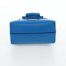 Salvatore Ferragamo Gancini Hand Pouch Leather Blue Silver Auth 195518M-10