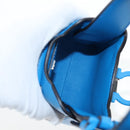 Salvatore Ferragamo Gancini Hand Pouch Leather Blue Silver Auth 195518M-18