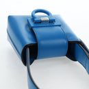 Salvatore Ferragamo Gancini Hand Pouch Leather Blue Silver Auth 195518M-6