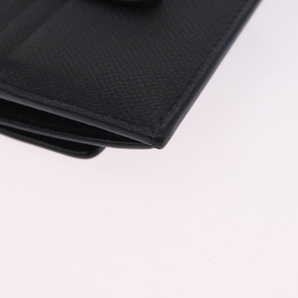 Salvatore Ferragamo Gancini Chain Card Case Leather Black Gold Auth 195519M