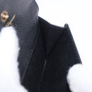 Salvatore Ferragamo Gancini Chain Card Case Leather Black Gold Auth 195519M-18