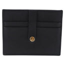 Salvatore Ferragamo Gancini Chain Card Case Leather Black Gold Auth 195519M-3