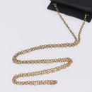 Salvatore Ferragamo Gancini Chain Card Case Leather Black Gold Auth 195519M-7