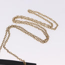 Salvatore Ferragamo Gancini Chain Card Case Leather Black Gold Auth 195519M-8