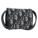 Christian Dior Trotter Canvas Shoulder Pouch Navy Silver Auth 195520V-1