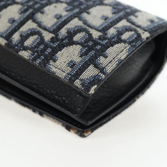 Christian Dior Trotter Canvas Shoulder Pouch Navy Silver Auth 195520V