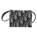 Christian Dior Trotter Canvas Shoulder Pouch Navy Silver Auth 195520V-2