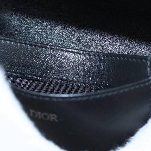 Christian Dior Trotter Canvas Shoulder Pouch Navy Silver Auth 195520V
