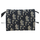 Christian Dior Trotter Canvas Shoulder Pouch Navy Silver Auth 195520V-3