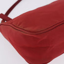 PRADA Accessory Pouch Nylon Red Silver Auth 195521A-14