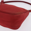 PRADA Accessory Pouch Nylon Red Silver Auth 195521A-15