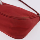 PRADA Accessory Pouch Nylon Red Silver Auth 195521A-9