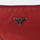 PRADA Accessory Pouch Nylon Red Silver Auth 195521A-17