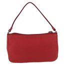PRADA Accessory Pouch Nylon Red Silver Auth 195521A-2