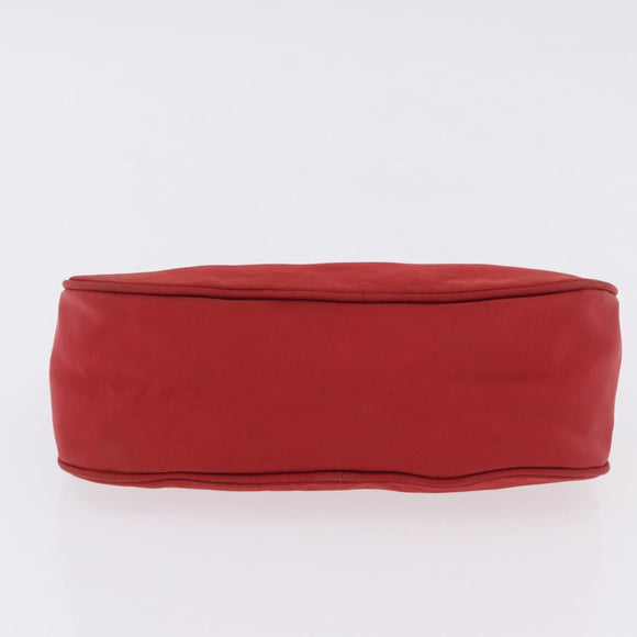 PRADA Accessory Pouch Nylon Red Silver Auth 195521A