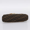 FENDI Zucca Canvas Chain Shoulder Bag Black Brown Auth 195522V-5