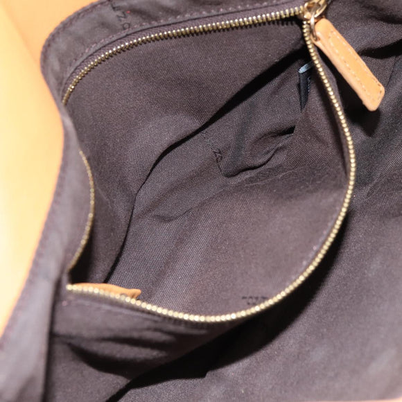 FENDI Zucca Canvas Chain Shoulder Bag Black Brown Auth 195522V