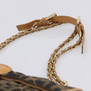 FENDI Zucca Canvas Chain Shoulder Bag Black Brown Auth 195522V-8
