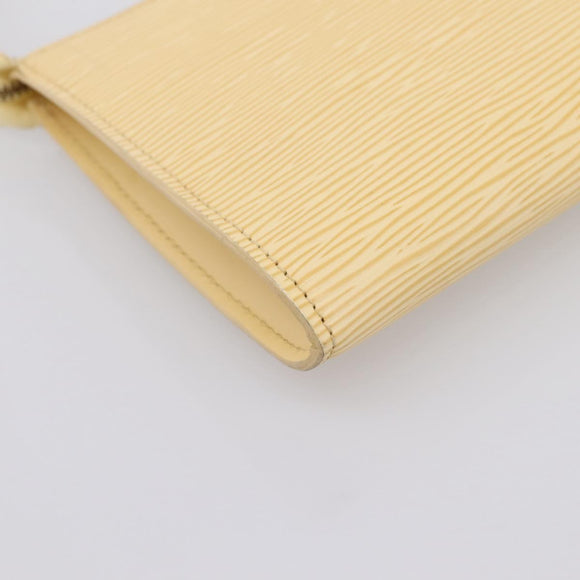 LOUIS VUITTON Epi Pochette Accessoires Pouch Vanilla M5294A LV Auth 195523V