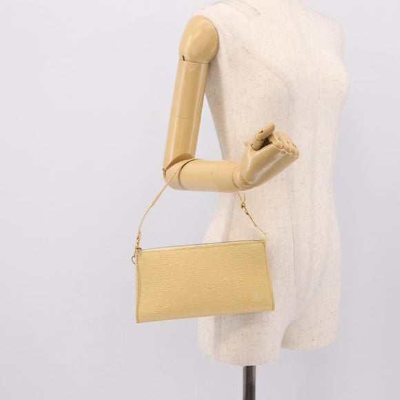 LOUIS VUITTON Epi Pochette Accessoires Pouch Vanilla M5294A LV Auth 195523V