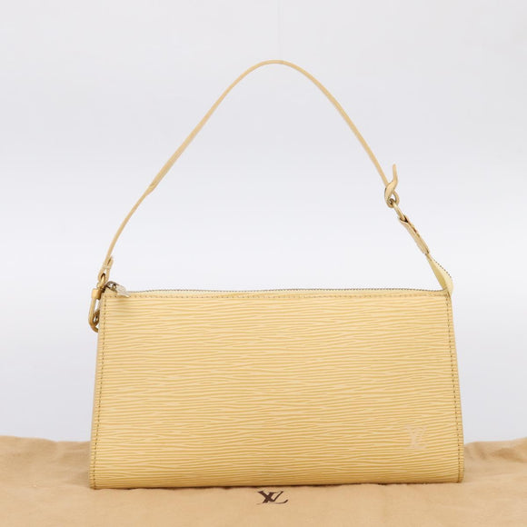 LOUIS VUITTON Epi Pochette Accessoires Pouch Vanilla M5294A LV Auth 195523V