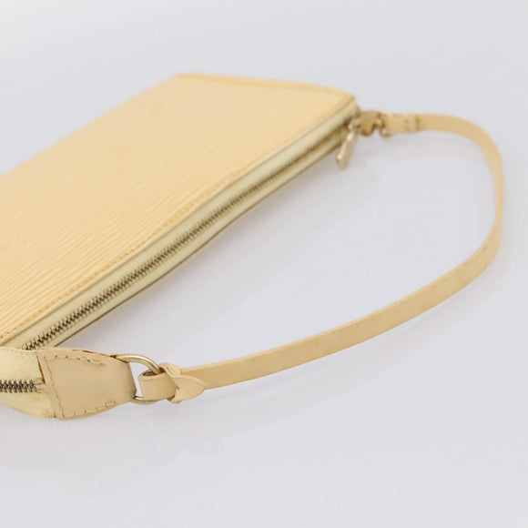 LOUIS VUITTON Epi Pochette Accessoires Pouch Vanilla M5294A LV Auth 195523V