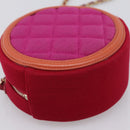 CHANEL Matelasse Chain Shoulder Bag Canvas Pink Gold CC Auth 195524M-16