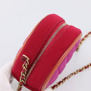 CHANEL Matelasse Chain Shoulder Bag Canvas Pink Gold CC Auth 195524M-6