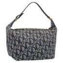 Christian Dior Trotter Canvas Accessory Pouch Navy Gold Auth 195525V-1