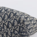 Christian Dior Trotter Canvas Accessory Pouch Navy Gold Auth 195525V-14