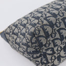Christian Dior Trotter Canvas Accessory Pouch Navy Gold Auth 195525V-17
