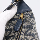 Christian Dior Trotter Canvas Accessory Pouch Navy Gold Auth 195525V-9