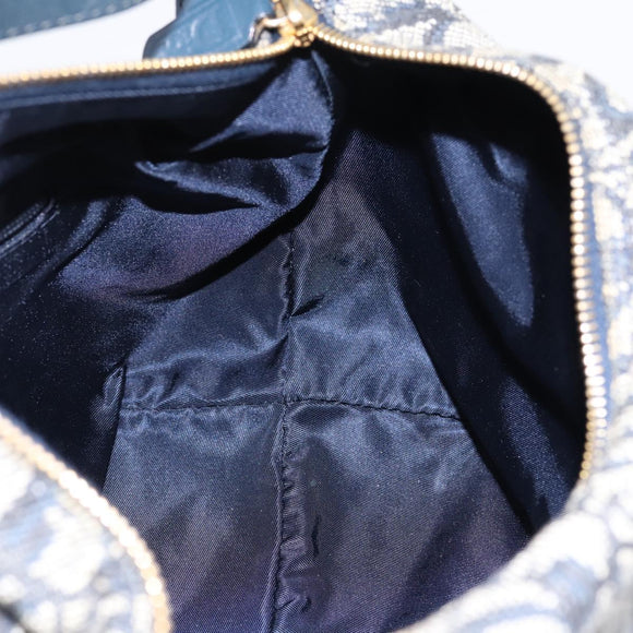 Christian Dior Trotter Canvas Accessory Pouch Navy Gold Auth 195525V
