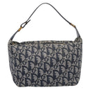 Christian Dior Trotter Canvas Accessory Pouch Navy Gold Auth 195525V-13