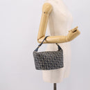 Christian Dior Trotter Canvas Accessory Pouch Navy Gold Auth 195525V-23