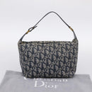 Christian Dior Trotter Canvas Accessory Pouch Navy Gold Auth 195525V-12