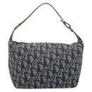 Christian Dior Trotter Canvas Accessory Pouch Navy Gold Auth 195525V-2