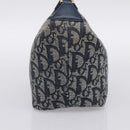 Christian Dior Trotter Canvas Accessory Pouch Navy Gold Auth 195525V-3