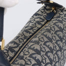 Christian Dior Trotter Canvas Accessory Pouch Navy Gold Auth 195525V-6