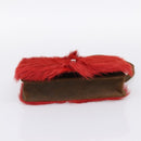 CHANEL Matelasse Chain Shoulder Bag fur Red Silver CC Auth 195526SAM-9