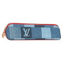 LOUIS VUITTON Monogram Denim Trousse Elizabeth Pen Case Blue GI0444 Auth 195530M-1