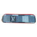 LOUIS VUITTON Monogram Denim Trousse Elizabeth Pen Case Blue GI0444 Auth 195530M-13