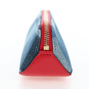 LOUIS VUITTON Monogram Denim Trousse Elizabeth Pen Case Blue GI0444 Auth 195530M-3