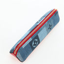 LOUIS VUITTON Monogram Denim Trousse Elizabeth Pen Case Blue GI0444 Auth 195530M-5