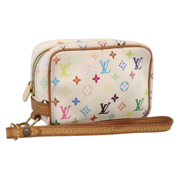 LOUIS VUITTON Monogram Multicolor Trousse Wapity Pouch White M58034 Auth 195531