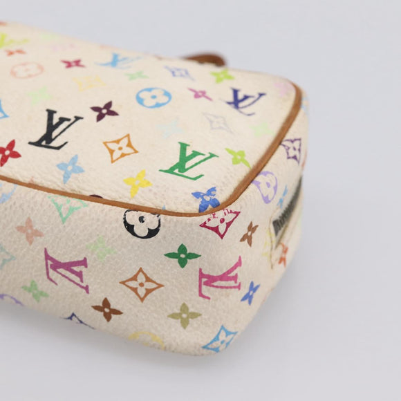 LOUIS VUITTON Monogram Multicolor Trousse Wapity Pouch White M58034 Auth 195531