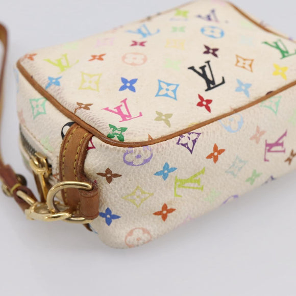 LOUIS VUITTON Monogram Multicolor Trousse Wapity Pouch White M58034 Auth 195531