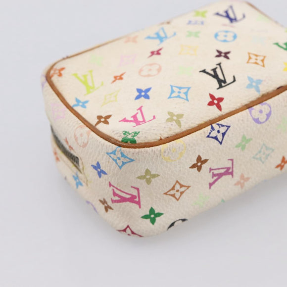 LOUIS VUITTON Monogram Multicolor Trousse Wapity Pouch White M58034 Auth 195531